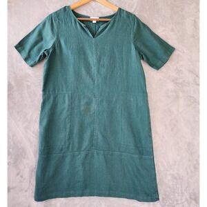 J Jill Linen Dress Womens Size Small Petite Pure Garment Dyed Pockets PS 100%